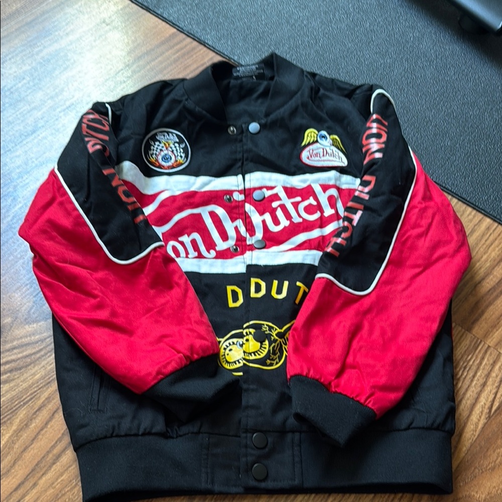 Von Dutch Kids Puffer Jacket in Red and Black